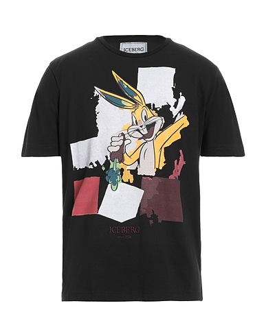 ICEBERG T-shirt LOONEY TUNES Black 95% Cotton, 5% Elastane