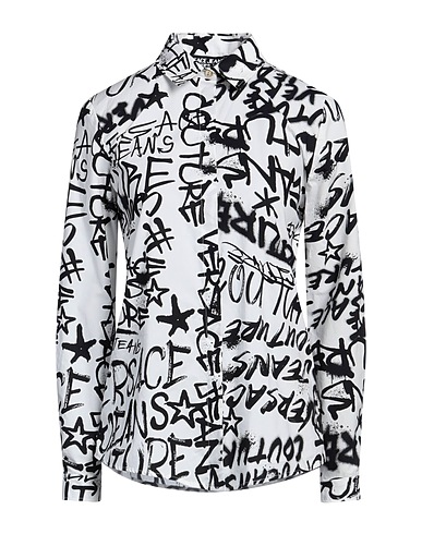 VERSACE JEANS COUTURE Patterned shirts & blouses White 100% Cotton