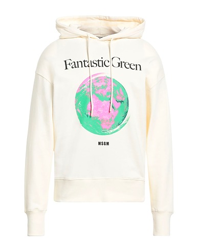 MSGM Hooded sweatshirt Cream 100% Organic cotton