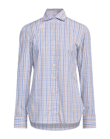 FINAMORE 1925 Checked shirt Light brown 100% Cotton