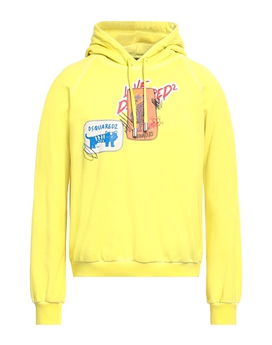 DSQUARED2 Hooded sweatshirt Lime green 100% Cotton, Elastane