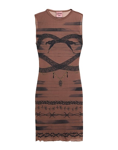 JEAN PAUL GAULTIER x KNWLS Sheath dress Brown 90% Polyamide, 10% Elastane