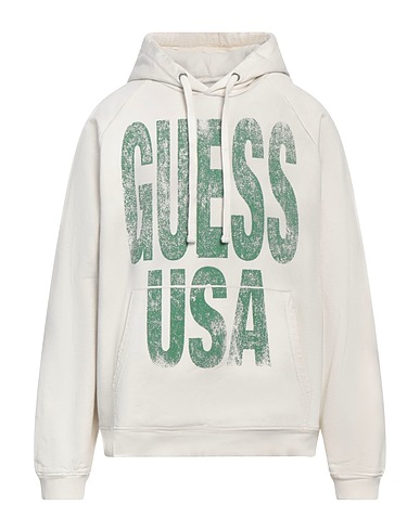 GUESS Hooded track jacket  White 100% Cotton, Elastane