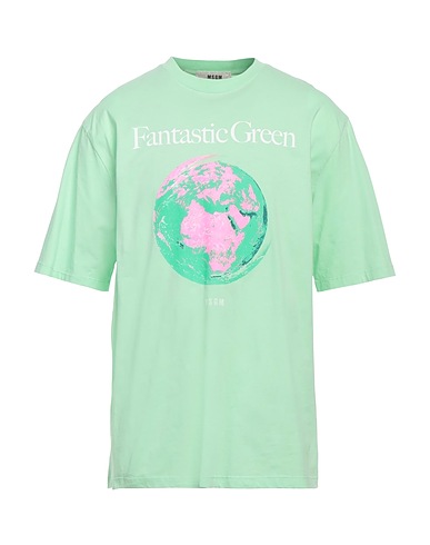 MSGM T-shirt Light green 100% Organic cotton