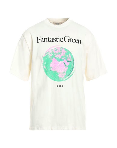 MSGM T-shirt Cream 100% Organic cotton