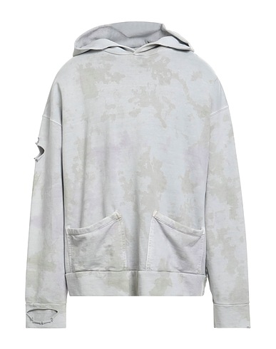 WE11 DONE Hooded track jacket  Light grey 100% Cotton