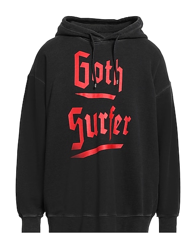 DSQUARED2 Hooded track jacket  Black 100% Cotton, Elastane