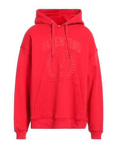 VALENTINO GARAVANI Hooded track jacket  Red 100% Cotton, Elastane