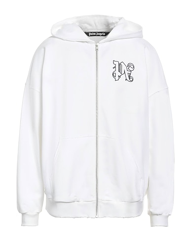 PALM ANGELS Hooded sweatshirt White 100% Cotton, Polyester, Elastane