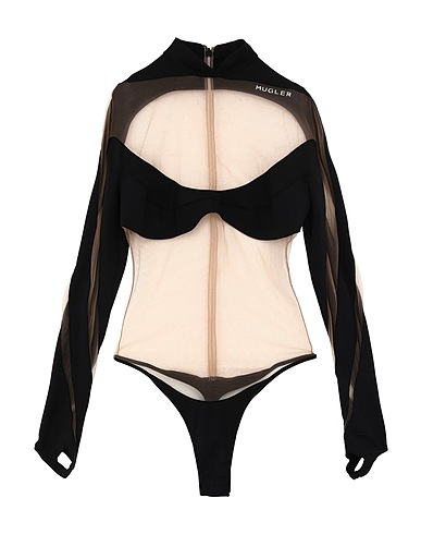 MUGLER TOPS & TEES Black 78% Polyamide, 22% Elastane, Cotton