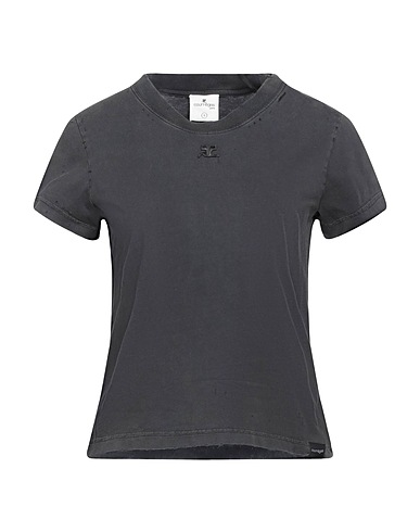 COURRÈGES Basic T-shirt Charcoal 100% Cotton
