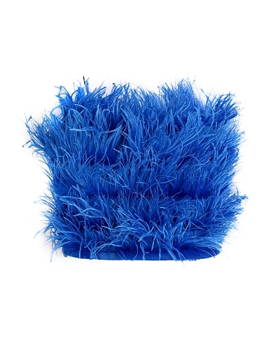 PATRIZIA PEPE Bustier Bright blue 67% Polyester, 31% Viscose, 2% Elastane, Polyamide, Ostrich feathers