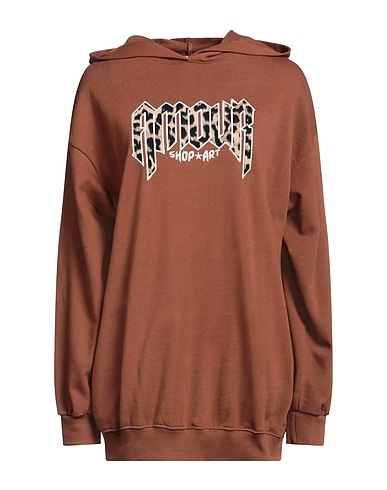 SHOPART Hooded track jacket  Brown 100% Cotton