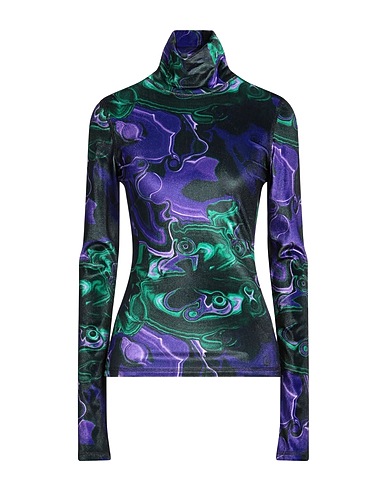 MSGM Basic T-shirt Purple 95% Polyester, 5% Elastane