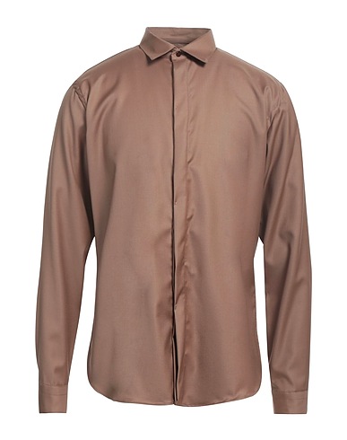 COSTUMEIN Solid color shirt Brown 100% Virgin Wool