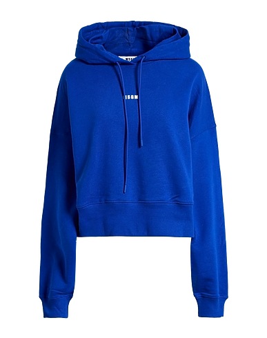 MSGM Hooded sweatshirt Bright blue 100% Cotton