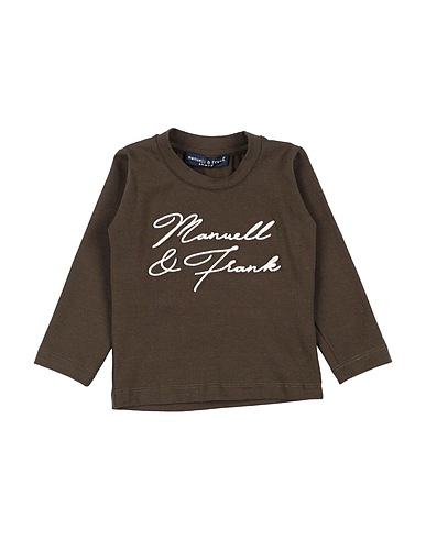 MANUELL & FRANK T-shirt Military green 95% Cotton, 5% Elastane