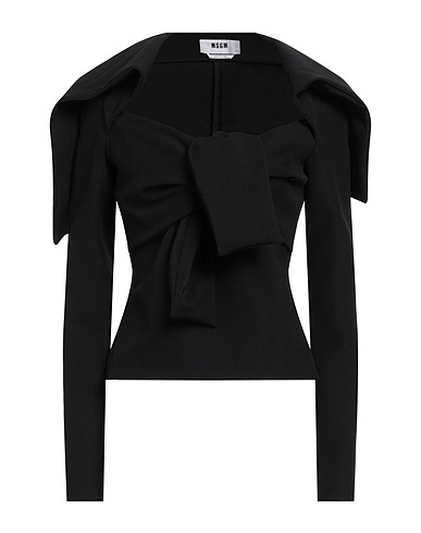 MSGM Top Black 92% Polyester, 8% Elastane