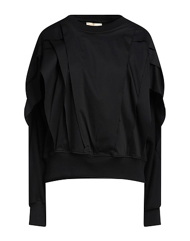 JIJIL Sweatshirt Black 79% Cotton, 18% Polyamide, 3% Elastane, Polyester