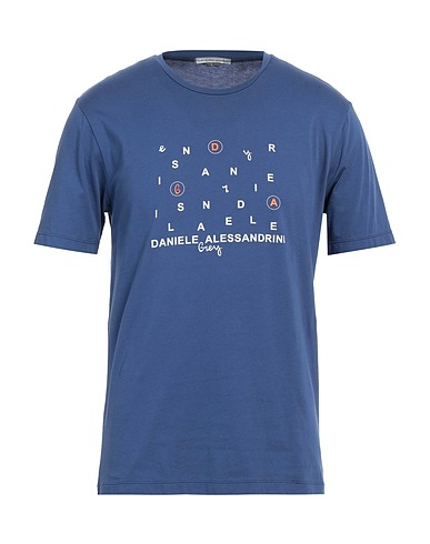 GREY DANIELE ALESSANDRINI T-shirt Slate blue 100% Cotton