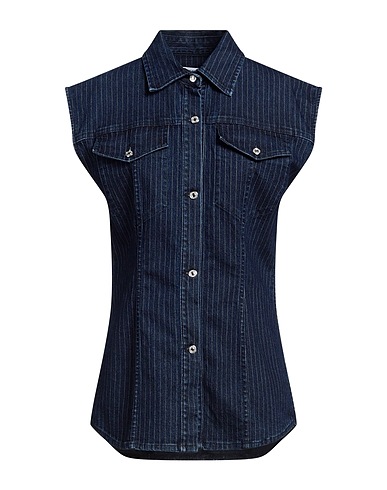 MSGM Denim shirt Blue 77% Cotton, 20% Polyamide, 2% Elastane, 1% Polyester