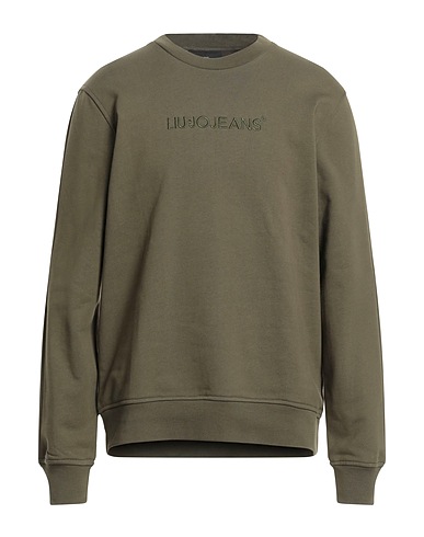 LIU •JO MAN Sweatshirt Military green 100% Cotton, Elastane