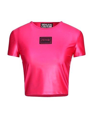 VERSACE JEANS COUTURE Crop top Fuchsia 79% Polyamide, 21% Elastane