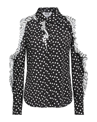 MSGM Patterned shirts & blouses Black 100% Polyester