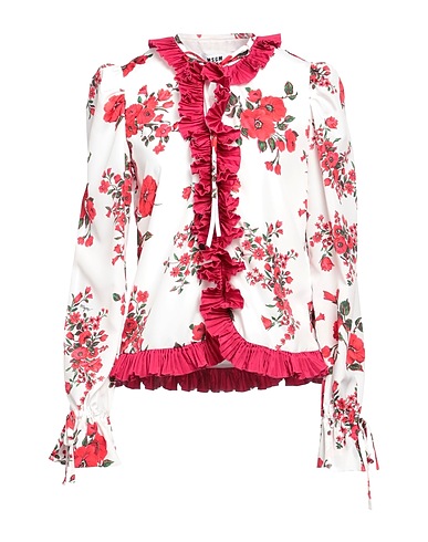 MSGM Floral shirts & blouses White 100% Polyester