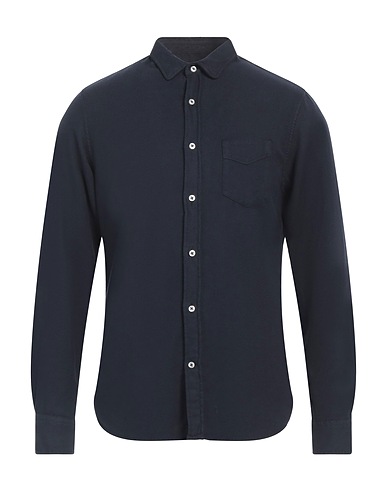 OFFICINE GÉNÉRALE Solid colour shirt Midnight blue 100% Cotton