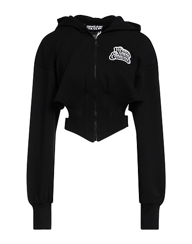 VERSACE JEANS COUTURE Hooded track jacket 100% Cotton, Elastane