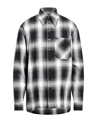 LỰU ĐẠN Camicia a quadri Nero 70% Cotone, 25% Poliestere, 5% Altre Fibre