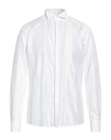 GREY DANIELE ALESSANDRINI Solid colour shirt White 60% Cotton, 40% Viscose