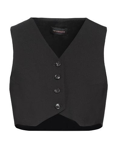 THE ANDAMANE Waistcoat Black 52% Polyester, 43% Virgin Wool, 5% Elastane