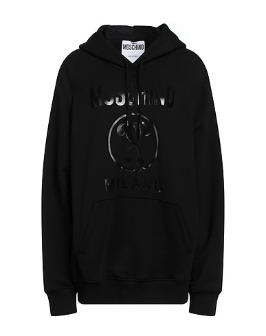 MOSCHINO Hooded track jacket  Black 100% Cotton