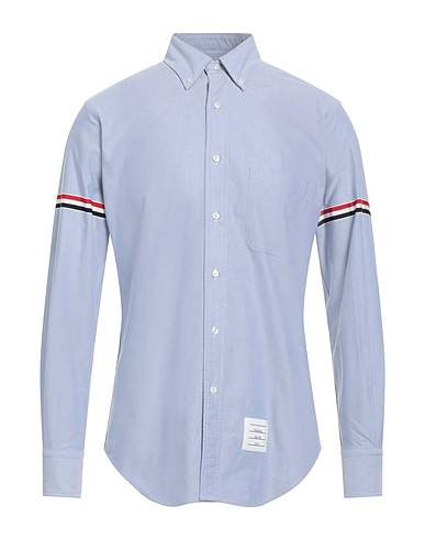 THOM BROWNE Solid color shirt Light blue 100% Cotton