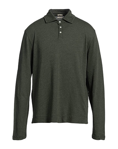 MASSIMO ALBA Polo shirt Military green 50% Cotton, 50% Polyester