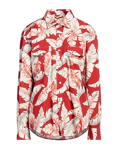 ROŸ ROGER'S Floral shirts & blouses Red 60% Cotton, 40% Modal