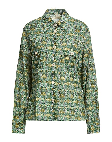 MASSIMO ALBA Patterned shirts & blouses VERDE 92% Cotton, 8% Cashmere