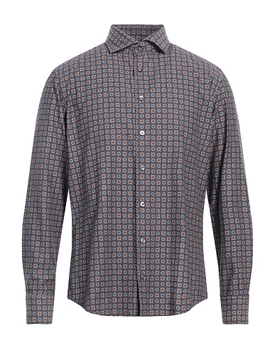 BASTONCINO Patterned shirt Slate blue 100% Cotton