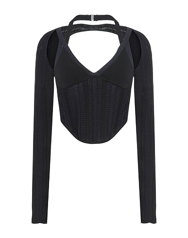 DION LEE Top Schwarz 71% Viskose, 28% Nylon, 1% Elastan