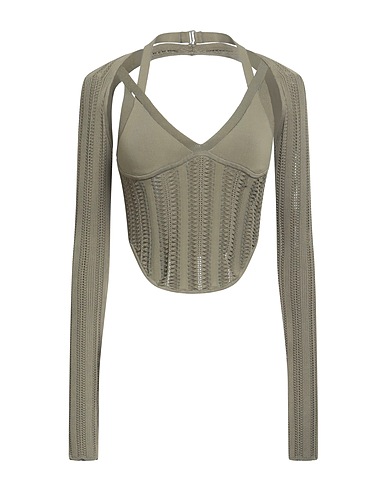 DION LEE Top Military green 71% Viscose, 28% Nylon, 1% Elastane