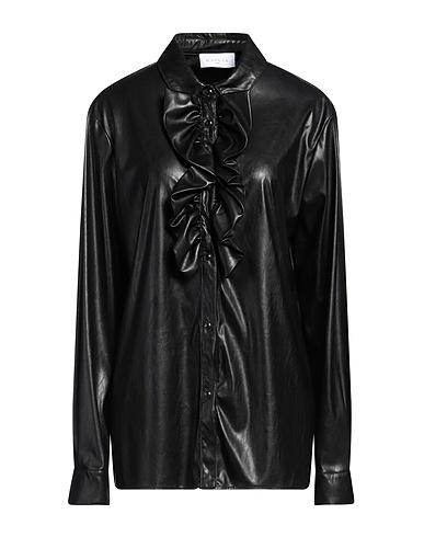GAëLLE Paris Solid color shirts & blouses Black 50% Polyester, 50% Polyurea