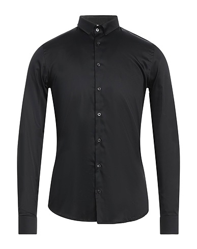 Q1 Camicia tinta unita Nero 96% Cotone, 4% Elastan