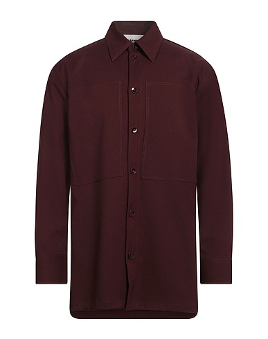 JIL SANDER Solid colour shirt Brown 100% Polyester