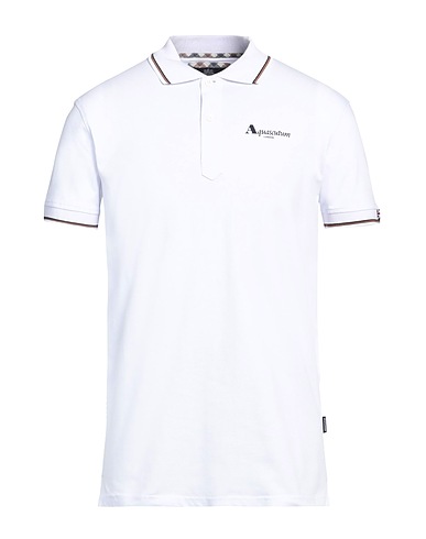 AQUASCUTUM ACTIVE Polo shirt White 96% Cotton, 4% Elastane