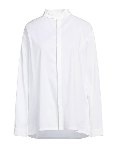 ALESSIO BARDELLE Solid color shirts & blouses White 97% Polyester, 3% Elastane