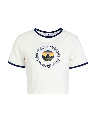 ADIDAS ORIGINALS Crop top GFX BABY TEE
 Off white 93% Cotton, 7% Elastane