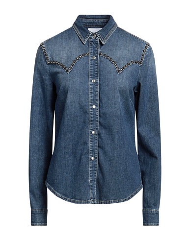 GAëLLE Paris Denim shirt Blue 97% Cotton, 3% Elastane