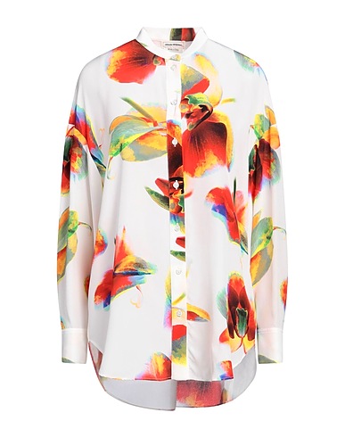 MCQUEEN Floral shirts & blouses White 100% Silk